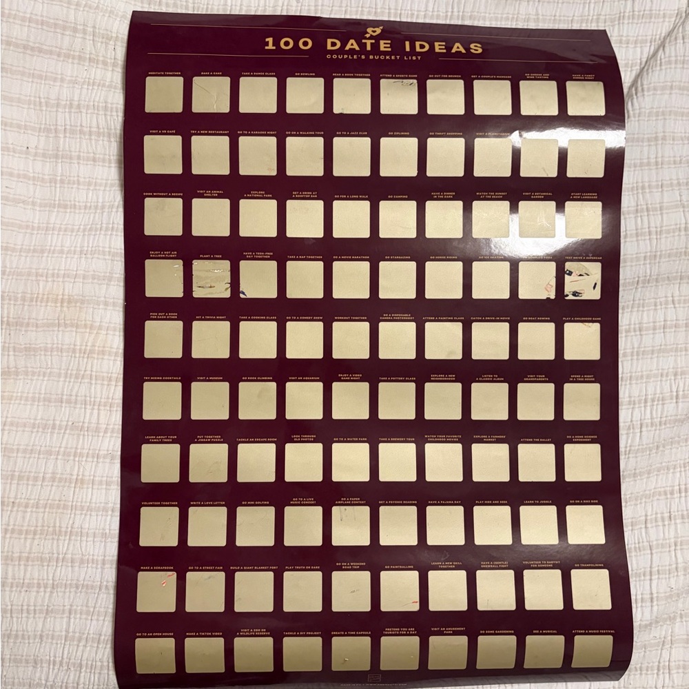 100 Date Ideas Scratch-Off Poster